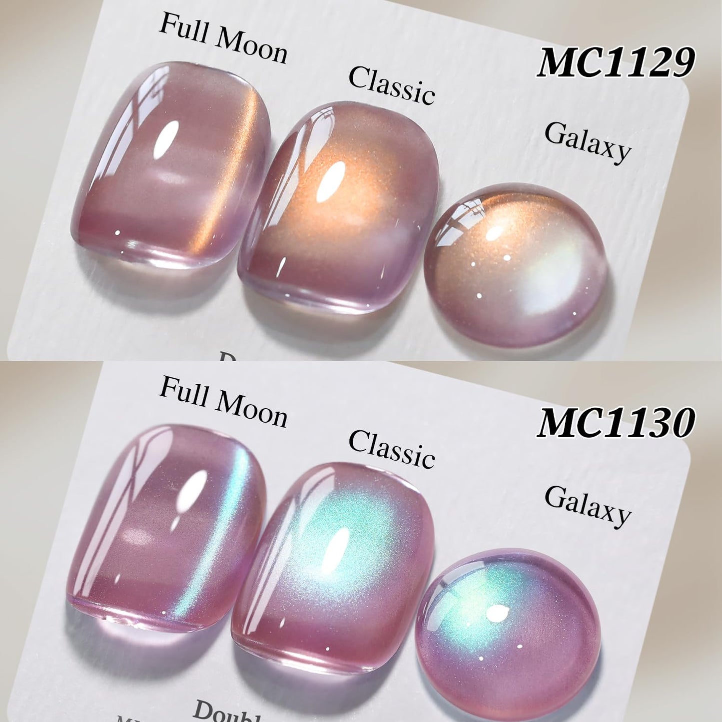 Double Rhythm 6 Colors Cat Eye Gel Polish Set Shimmer Glitter with Magnet Holographic Reflective Magnetic UV Nail Art Kit (6-Kit 43)-Velvo Beauty