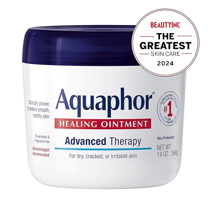 Aquaphor Healing Ointment, Advanced Therapy Skin Protectant, Multi-Purpose Healing Ointment and Body Moisturizer, For Dry, Cracked Skin, Minor Cuts and Burns, 14 Oz Jar-Velvo Beauty
