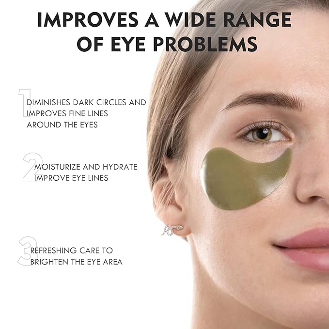 Eye Gel Patch（30 Pairs）Under Eye Patches Mask Essence Extract Under Eye Gel Pads to Reduce Puffy eyes, Dark Circles and Wrinkles (Green Tea)-Velvo Beauty