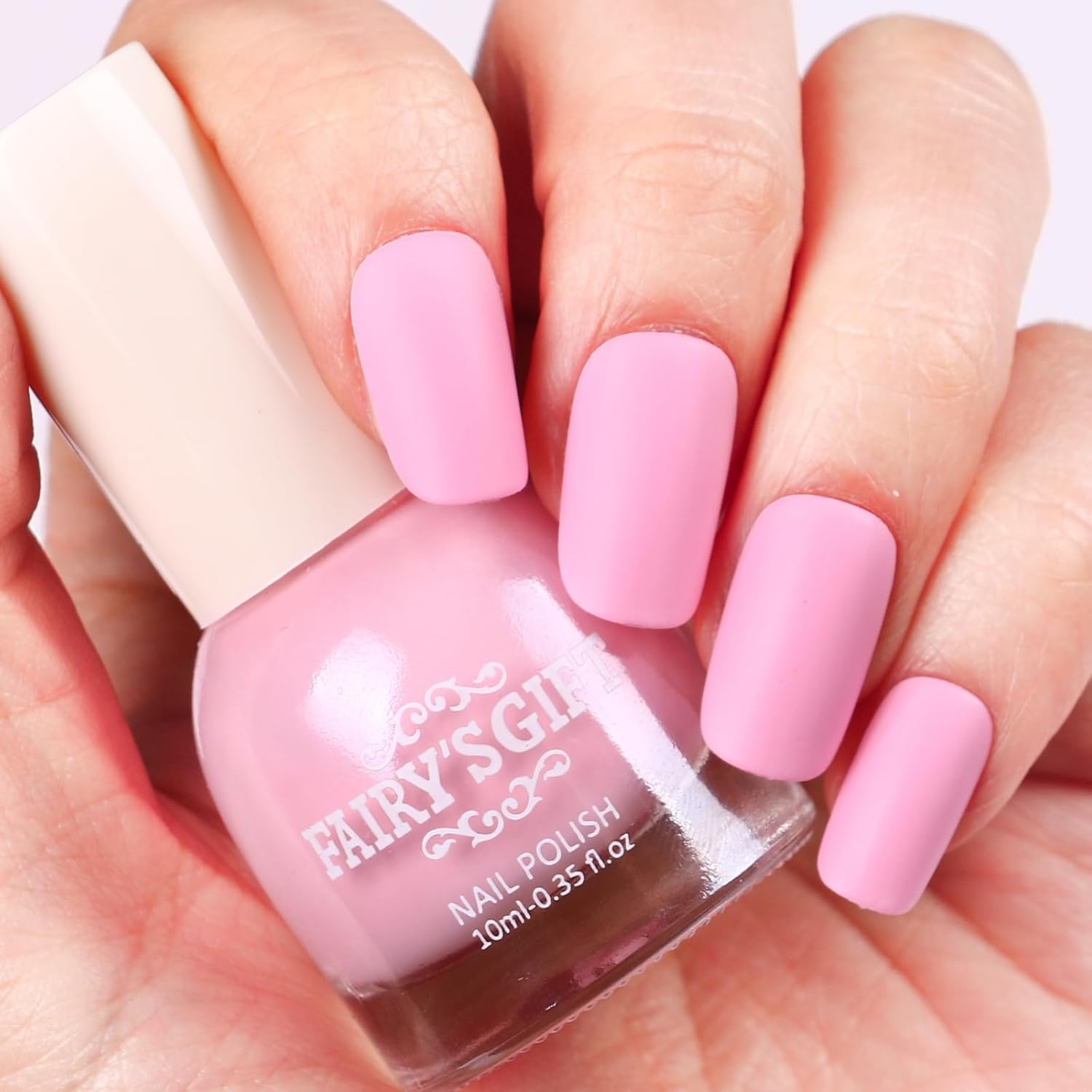 Matte Nail Polish Air Dry Nail Lacquer for Nail Art Varnish, Mist Effect Matte Finish Velvet Nail Polish, 0.35 fl oz (Dusty Pink-03, 10 ML)-Velvo Beauty