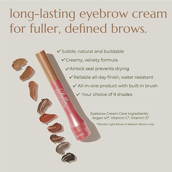 Chella Eyebrow Cream, Awesome Auburn - Vegan, Cruelty Free, Paraben Free, Gluten Free Eyebrow Pomade Makeup - Long Wearing, Velvet Consistency, Water Resistant-Velvo Beauty