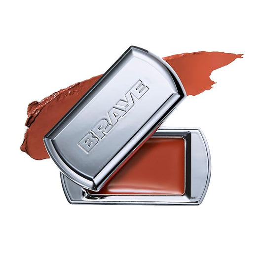 BRAYE Lipsleek Lip Balm, Monochromatic Cream Blush 2-in-1 Face Makeup, Hydrating & Mood Buildable, Vegan + Cruelty-Free Glow for Cheeks l 02 Rorty-Velvo Beauty