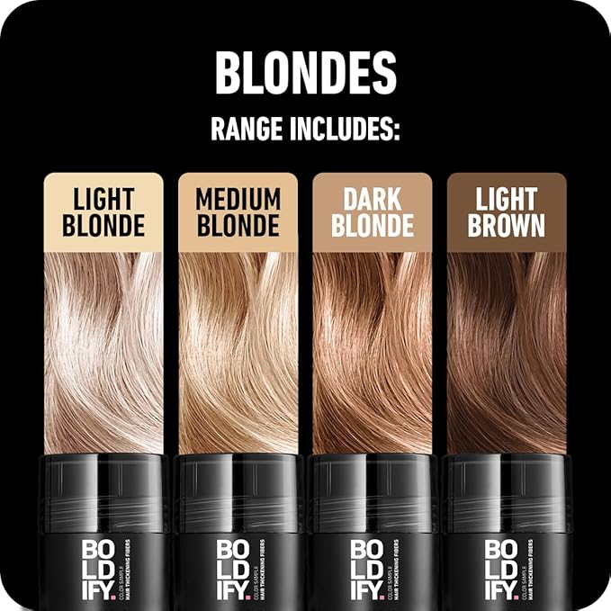 Boldify Hair Fibers Color Sample Kit - Fill In Thinning and Fine Hair for an Instantly Fuller, Thicker Look - 14 Shades for Women & Men - Blondes-Velvo Beauty
