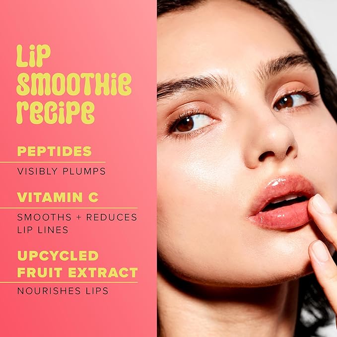 Farmacy Peptide Lip Balm - Lip Smoothie Hydrating Lip Balm with Vitamin C to Visibly Plump + Smooth Lip Lines - Nourishing Lip Treatment with a High-Gloss Finish - Apple (10g)-Velvo Beauty