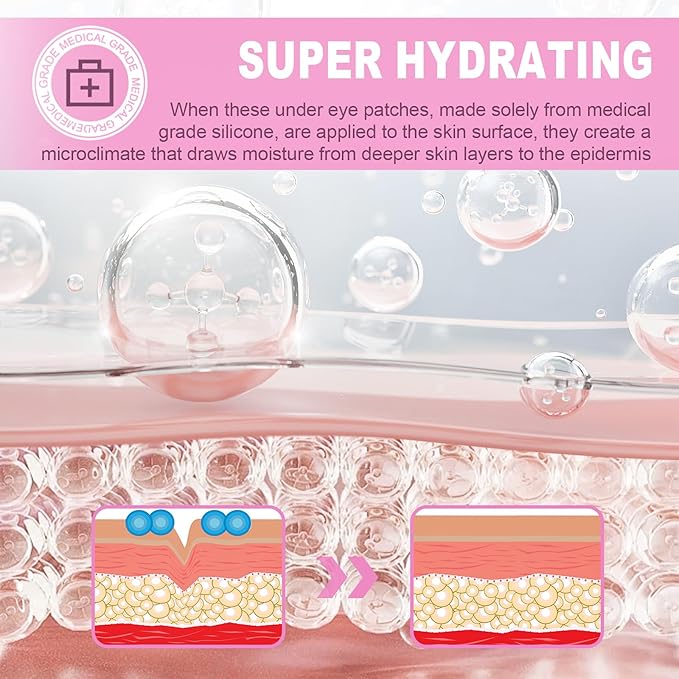 Under Eye Patches 6 PCS Silicone Reusable Eye Patches for Wrinkle, Puffiness Eyes, Dark Circles - Overnight Skin Facial Moisturizing Treatment for All Skin - Hypoallergenic Smile Line Pads-Velvo Beauty