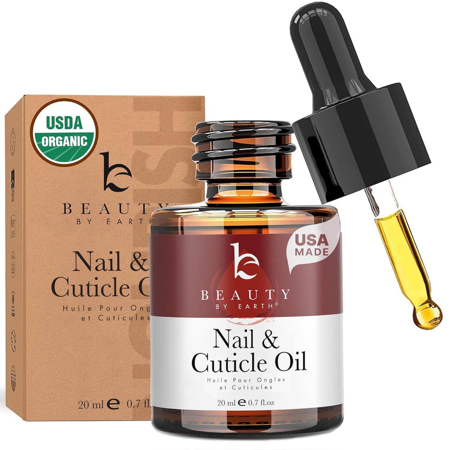 Organic Nail and Cuticle Oil - USA Made Nail Oil for Growth & Strength with Jojoba and Vitamin E, Repair for Damaged Nails & Cuticle Softener made with Natural Ingredients, Nails Care Products-Velvo Beauty