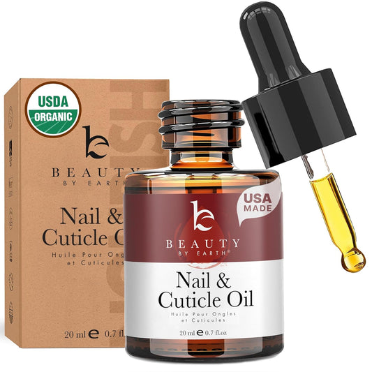 Organic Nail and Cuticle Oil - USA Made Nail Oil for Growth & Strength with Jojoba and Vitamin E, Repair for Damaged Nails & Cuticle Softener made with Natural Ingredients, Nails Care Products-Velvo Beauty