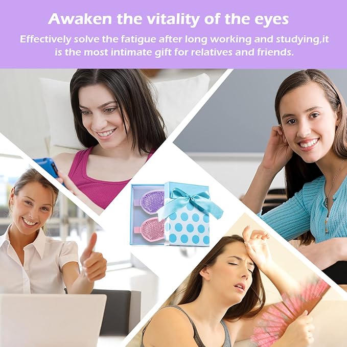 Permotary 2PCS Gel Eye Mask Reusable Hot Cold Compress Pack Eye Therapy,Therapeutic Gel Eye Spa Pad for Puffiness/Dark Circles/Eye Bags/Dry Eyes/Headaches/Migraines/Stress Relief-Pink&Purple-Velvo Beauty