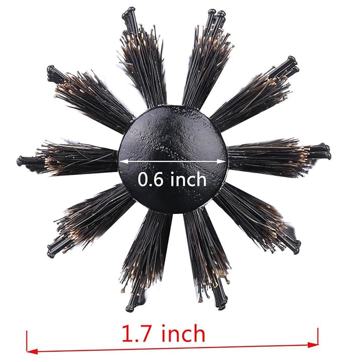 PERFEHAIR Round Brush with Natural Boar and Nylon Bristles, Small Volumizing Hair Brush- 1.7 Inch Diameter Barrel-Velvo Beauty