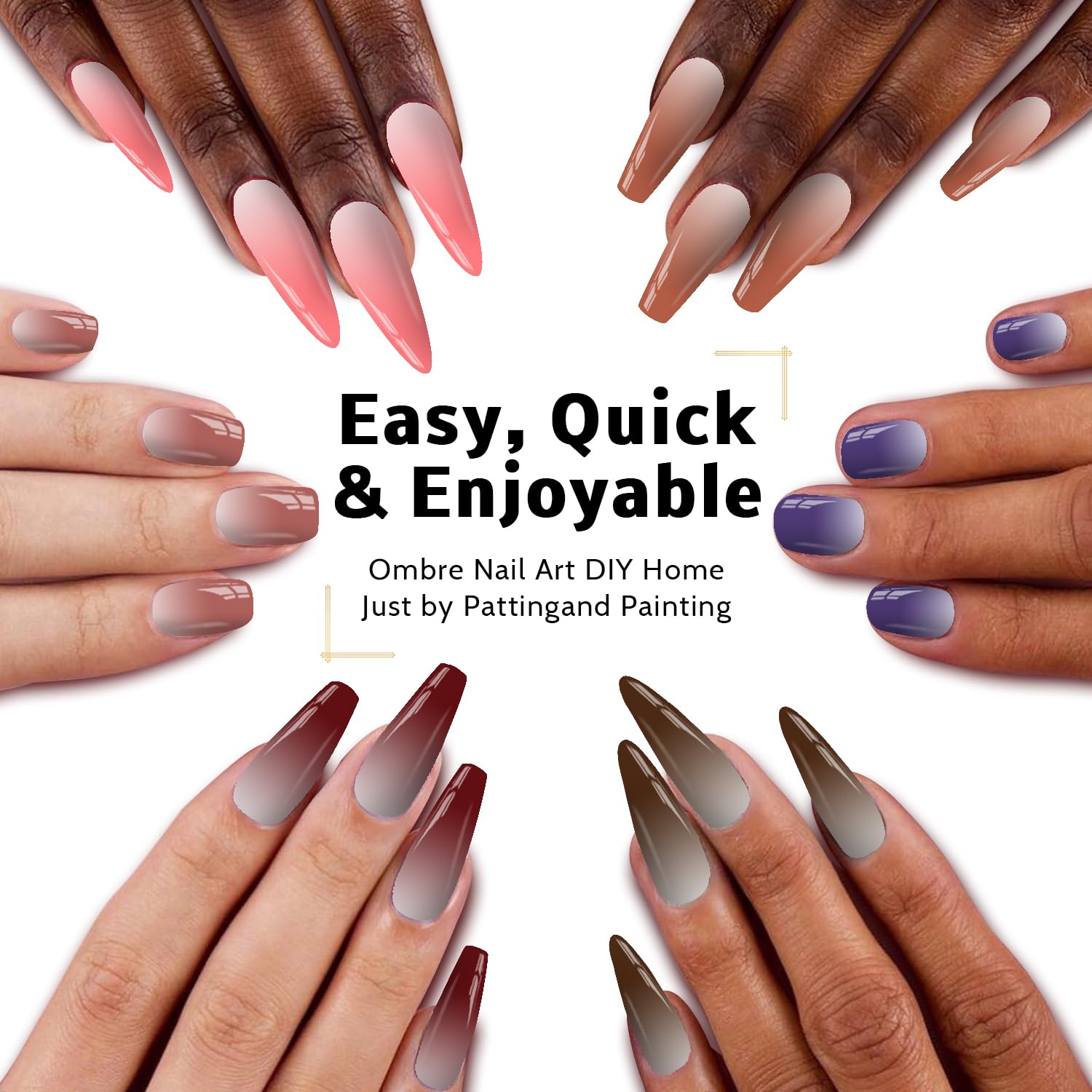 Sponge Pat Paint Nail Gel & Tools Kit, 9 Colors Ombre Nails Gradient Gel Nail Blush Blooming Aura Nails Drawing Stripper Floral Painting Nail Art, No Wipe, UV/LED Curing (9 Colors Set H)-Velvo Beauty