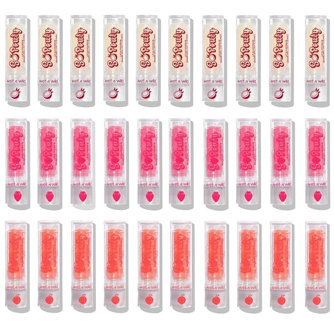 wet n wild Perfect Pout So Pouty Shine Tinted Lip Balm Peach Flavored, Hyaluronic Acid, Vegan Collagen, Moisturizing For Dry Lip Care, Pink (Pack of 2)-Velvo Beauty