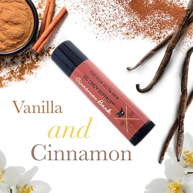 Pure Bison Tallow Lip Balm Set (5 pack) - Moisturizing, Non-Habit Forming, Soothes Chapped Lips, Hydrating-Velvo Beauty