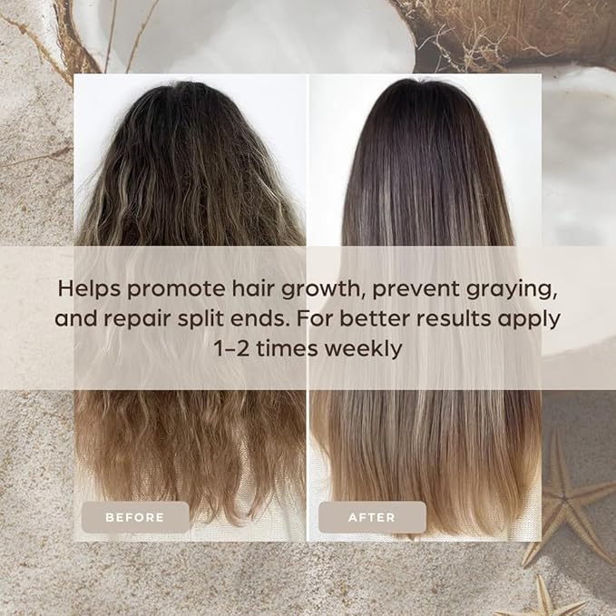 Organic Coconut Hair Mask for Hair Growth and Volume, Moisturizing and Deep Conditioning Mask For Dry Damaged Hair, Hair Tchicking Treatment Cream Mask, Fights Breakages and Split Ends-Velvo Beauty