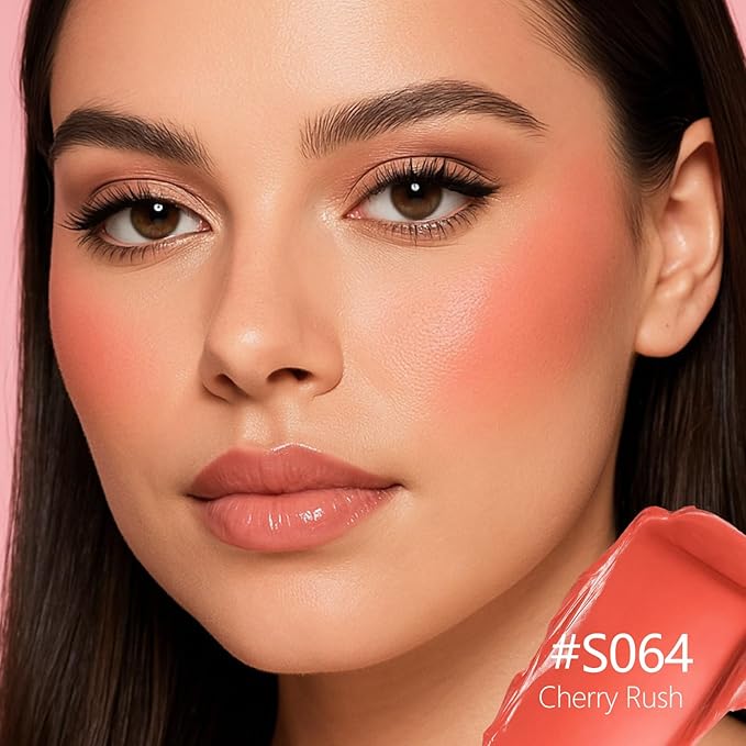 Blush Palette Duo – Cream & Powder Blush Set in Orange Red, Long-Wearing & Moisturizing, Easy to Blend, Radiant Coverage for Cheeks, Eyes & Lips, Magnetic Palette Compatible (2-Pack, Cherry Rush)-Velvo Beauty