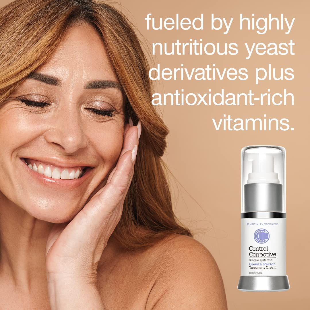 CONTROL CORRECTIVE Growth Factor Treatment Cream, 0.5 Oz - An Elegant Facial Cream For Calming Down Skin After Peels, Microdermabrasion Or Retinol Usage, Diminishes Visible Scars, Soothes Irritation-Velvo Beauty