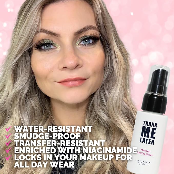 Elizabeth Mott Thank Me Later Primer & Setting Spray Duo – Oil-Control Face Primer for Smooth, Matte Finish & Hydrating Setting Spray with Niacinamide for Dewy, Long-Lasting Makeup – 30g + 95ml-Velvo Beauty