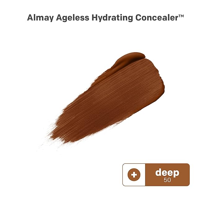 Almay Anti-Aging Concealer, Face Makeup with Hyaluronic Acid, Niacinamide, Vitamin C & E, Hypoallergenic-Fragrance Free, 050 Deep, 0.37 Fl Oz (Pack of 1)-Velvo Beauty