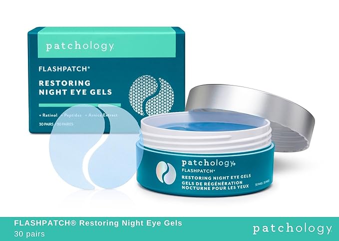 Patchology Restoring Night Eye Gels - Under Eye Patches For Dark Circles and Puffy Eyes Care - Anti Aging Under Eye Masks with Retinol - Eye Bags, Puffiness & Wrinkles Reducer (30 Pairs)-Velvo Beauty
