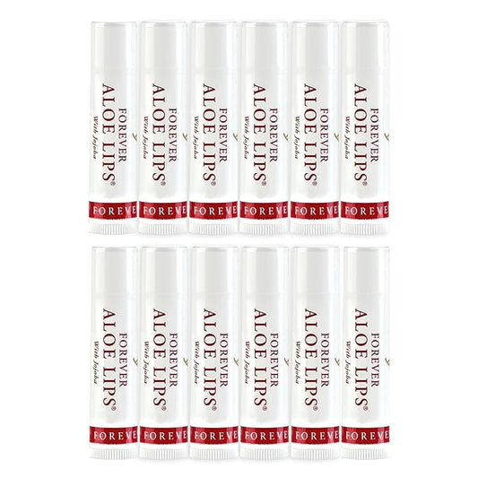 Forever Living - Forever Aloe Lips - Ultimate Lip Care for Any Weather - Moisturizing Lip Balm with Aloe, Jojoba & Beeswax - Vegan - Pack of 12-Velvo Beauty
