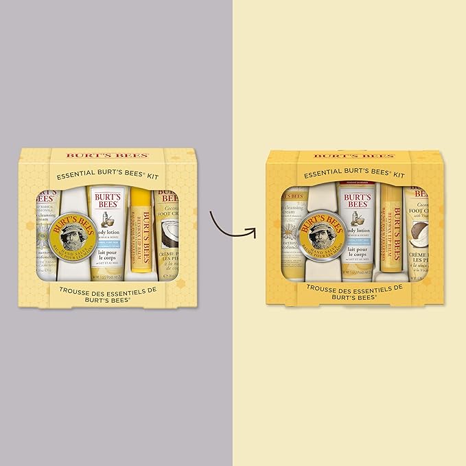 Burt's Bees Back to School Gifts Ideas, 5 Body Care College Dorm Products, Everyday Essentials Set - Original Beeswax Lip Balm, Deep Cleansing Cream, Hand Salve, Body Lotion & Foot Cream, Travel Size-Velvo Beauty