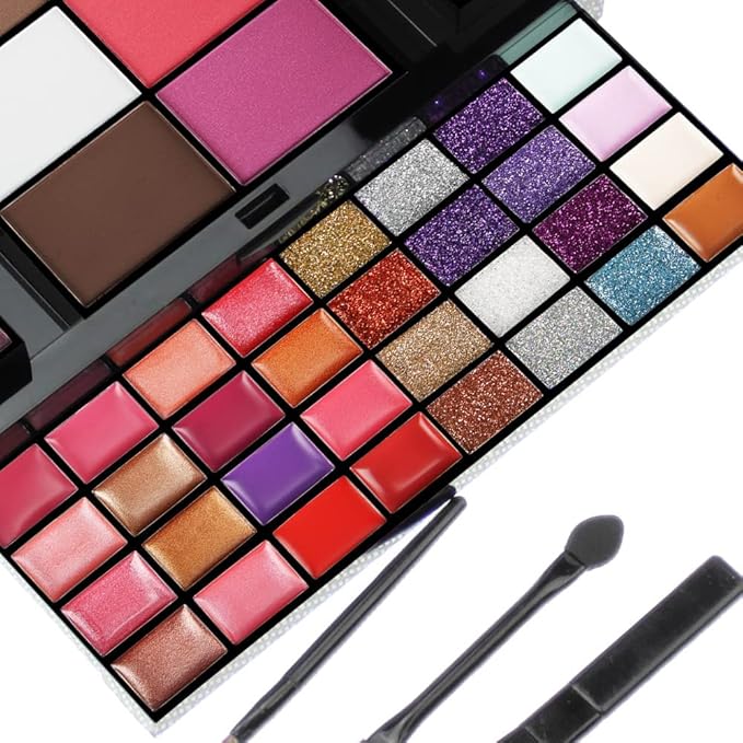 74 Colors Cosmetic Makeup Palette Set Kit Combination with Eyeshadow Facial Blusher Eyebrow Powder Face Concealer Powder With Mirror + 13pcs brush All-in-One Makeup Kit-Velvo Beauty