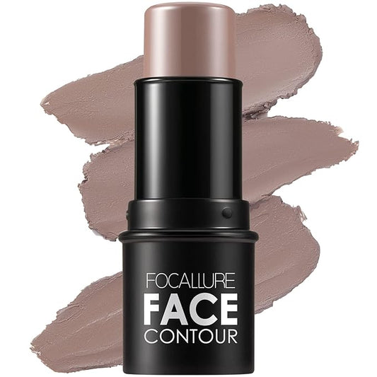 FOCALLURE Cream Contour Stick, Matte Bronzer Stick, Professional Face Shaping & Contouring Stick Makeup, Easy to Apply with Buildable Coverage, Long Lasting & Sweatproof, HAZEL WOOD-Velvo Beauty