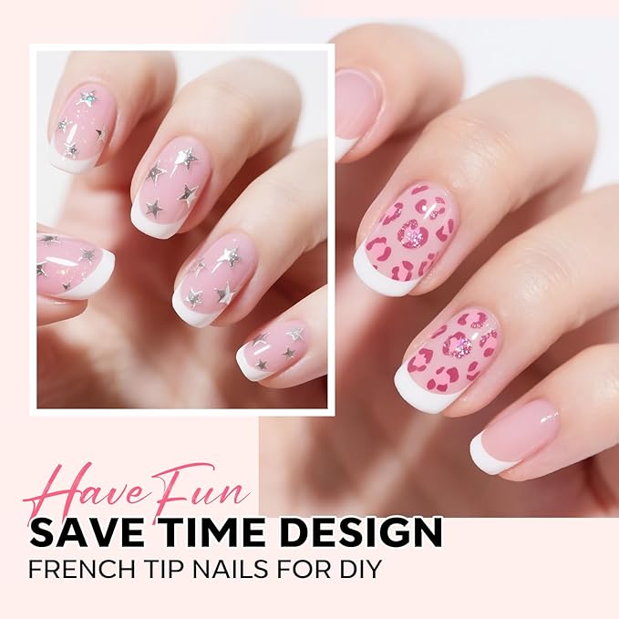 modelones French Tip Press on Nails, 150Pcs Extra Short Square Fake Nails with Nail Box, Pink Gel Nail Tips for Women, Soft Glue-On Nails for Natural Salon Look, DIY Nail Art Kit (15 Sizes)-Velvo Beauty