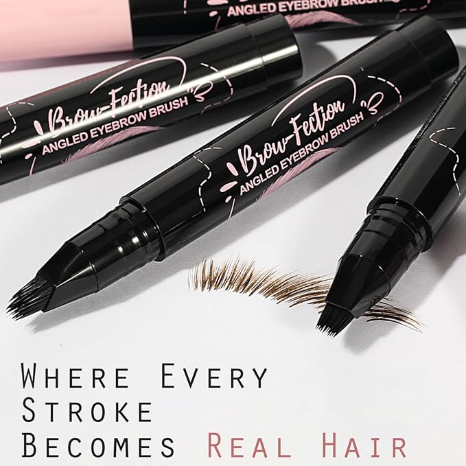 Eyebrow Pen, Waterproof Eyebrow Pencils for Women - Angled Brow Brush & Multi-Fork Tip Microblading Brow Pen, Precisely Creates Natural Hair-Like Brows, Easy to Use 02-Tawny Brown-Velvo Beauty
