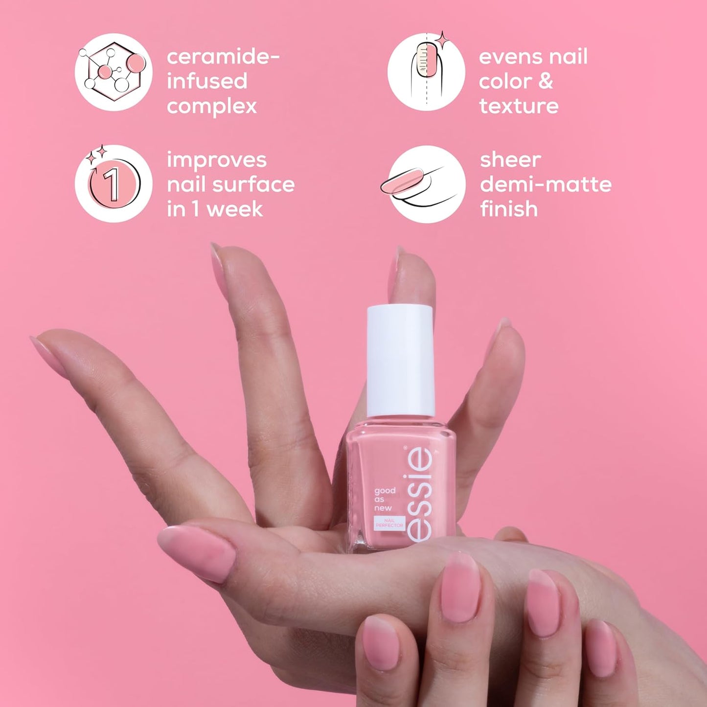 essie Nail Care, Ceramide-Infused Nail Treatment, Vegan, Good As New Concealer & Perfector, 0.46 Fl Oz-Velvo Beauty