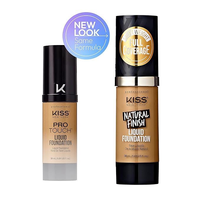 Kiss New York Professional Liquid Foundation - Lightweight and Hydrating Formula, Natural Finish, Control Shine, Cover Pores, Medium to Full Coverage, Green Tea Extract (Soft Tan)-Velvo Beauty
