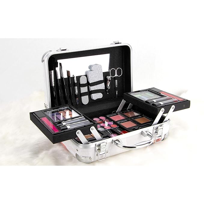 61pcs Makeup Gift Set With Extendable Trays and Mirror - Vmk1506, Flawless, 1 count-Velvo Beauty