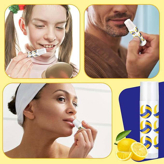 24 Pcs Volleyball Lip Balm Volleyball Team Gifts Volleyball Party Favors Volleyball Lip Balm Gift for Volleyball Team Volleyball Party Guest Supplies (Blue,white,yellow)-Velvo Beauty