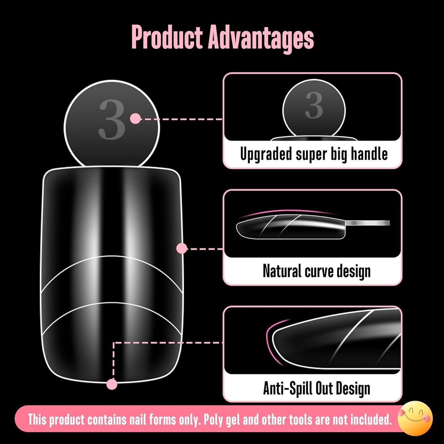 Upgrade Toe Dual Nail Forms for Poly Gel with Inner French Tips Auxiliary Line for Toenail Extension, Square Soft Gel Nail Extension, Full Cover Molds for Pedicure DIY x 15 Sizes 270 pcs-Velvo Beauty