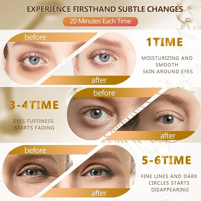 60 Pcs 24K Gold Under Eye Patches, 30 Pairs Undereye Mask for Dark Circles Puffy Eyes Treatment, Collagen Gel Pads Hydrating for Puffiness Wrinkle Eye Bags, Women Men Beauty Skin Care Products-Velvo Beauty