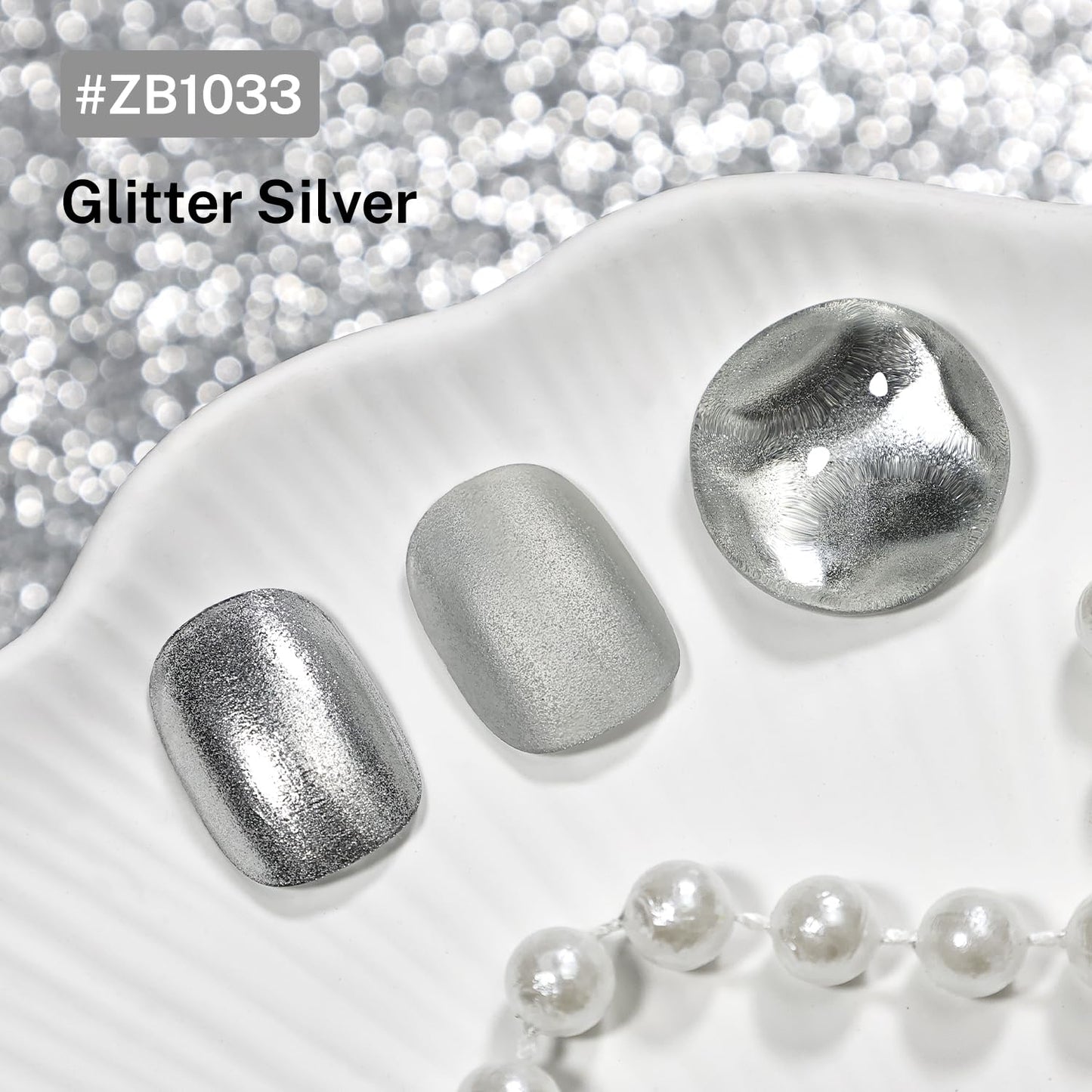 16.5ml Glitter Silver Nail Polish Large Volume Quick Dry Nail Polish, Long Lasting Shine, Fingernail Toenail Nail Art DIY Home Travel Nail Art Gift-Velvo Beauty