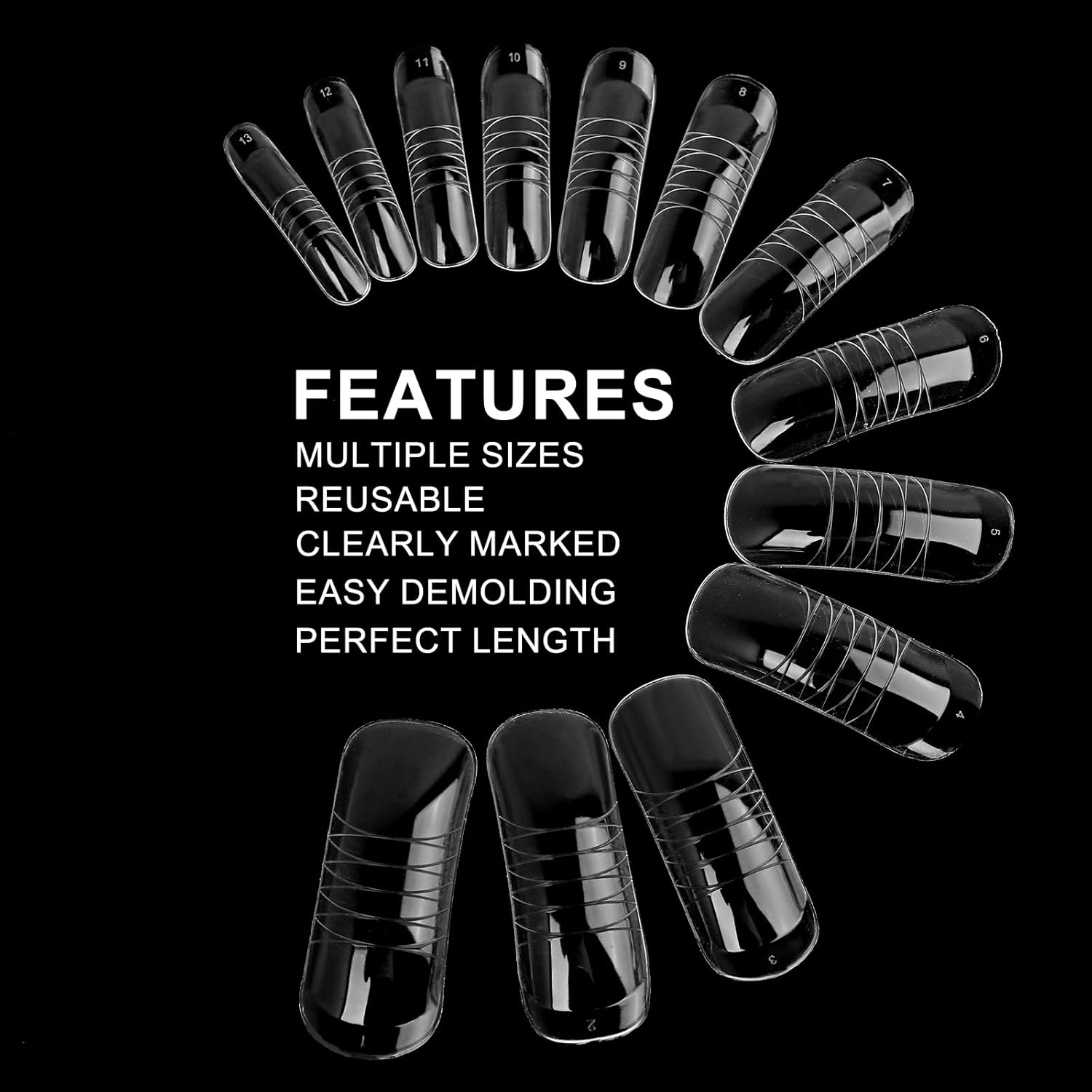 140Pcs Dual Nail Forms,Upturned Extension Poly nail gel Nail Forms Full Cover Reusable Nail Molds 14 Sizes for Nail Art Design Salon&DIY-Velvo Beauty