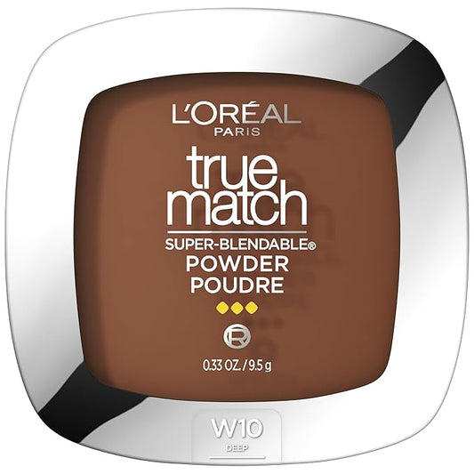 L'Oreal Paris True Match Super Blendable Oil Free Powder Foundation, W10 Deep, 0.33 oz-Velvo Beauty