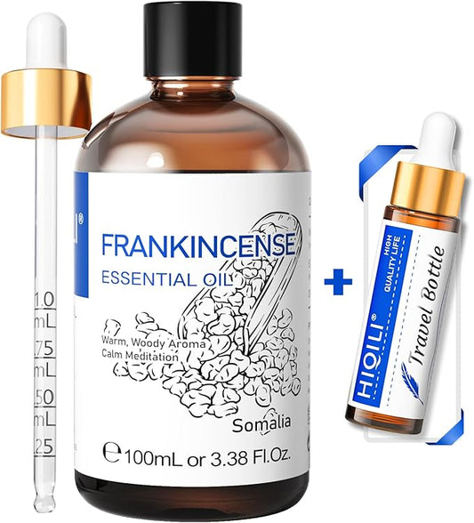 HIQILI 100ML Frankincense Essential Oil, for Massage, 100% Pure and Natural 3.38 Fl Oz-Velvo Beauty