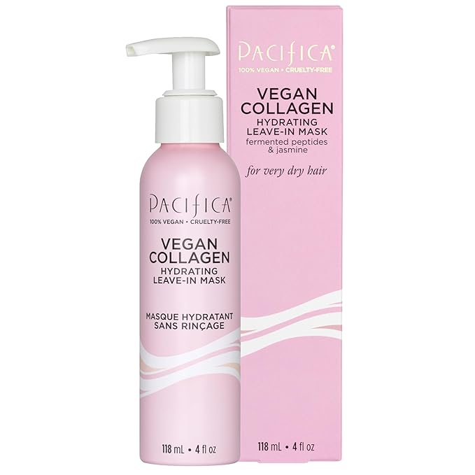 Pacifica Vegan Collagen Leave-In Repair Hair Mask – Leave-In Conditioner Treatment for Dry Damaged Hair, Hydrating Hair Repair Mask to Strengthen, Reduce Breakage & Split Ends Vegan & Cruelty-Free 4oz-Velvo Beauty