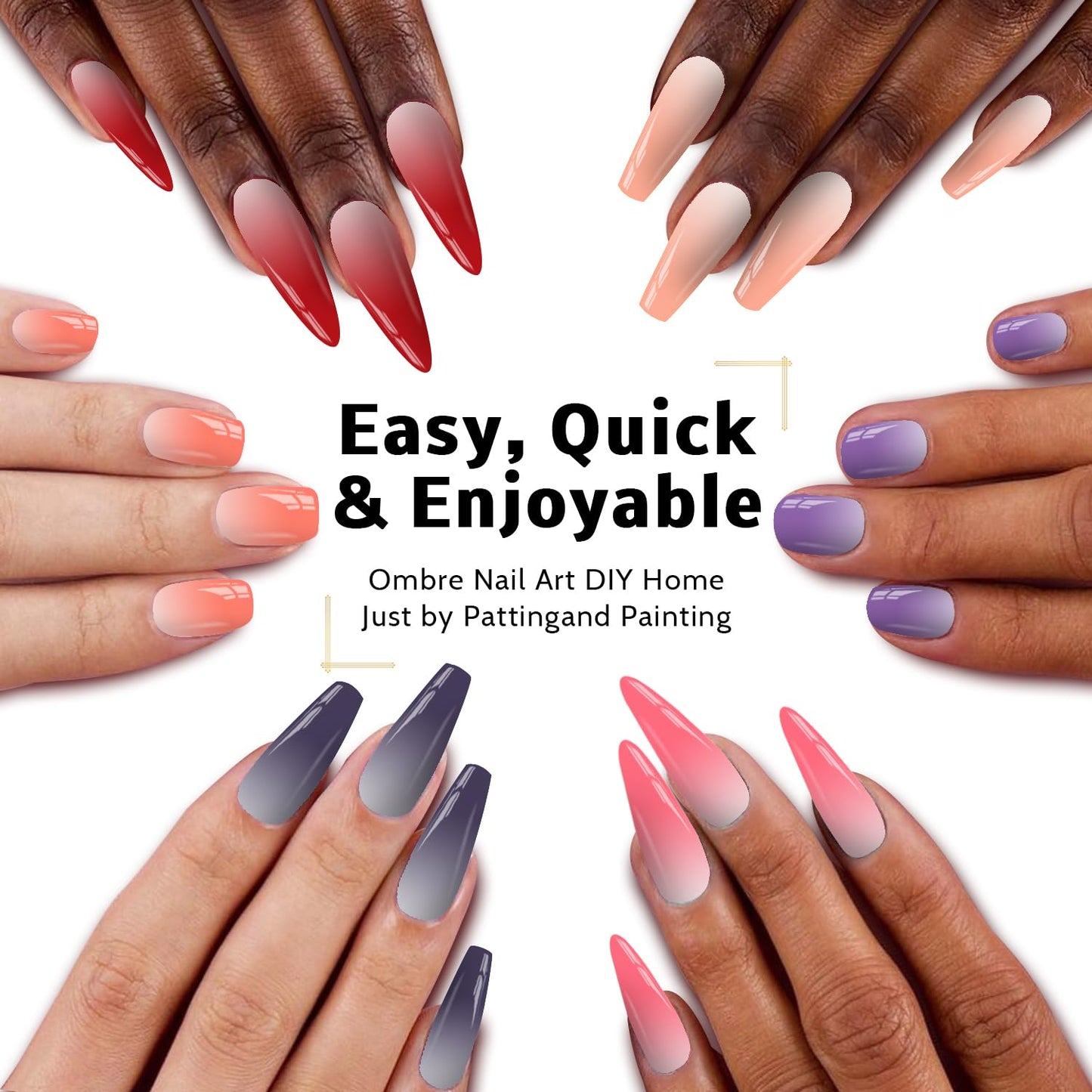 Sponge Pat Paint Nail Gel, Ombre Nails Gradient Gel Nail Blush Blooming Aura Nails Drawing Stripper Floral Painting DIY Nail Art, No Wipe, UV/LED Curing (12 Colors G)-Velvo Beauty