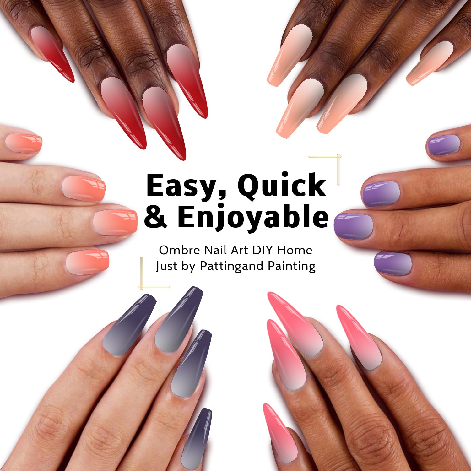 Sponge Pat Paint Nail Gel, Ombre Nails Gradient Gel Nail Blush Blooming Aura Nails Drawing Stripper Floral Painting DIY Nail Art, No Wipe, UV/LED Curing (12 Colors G)-Velvo Beauty