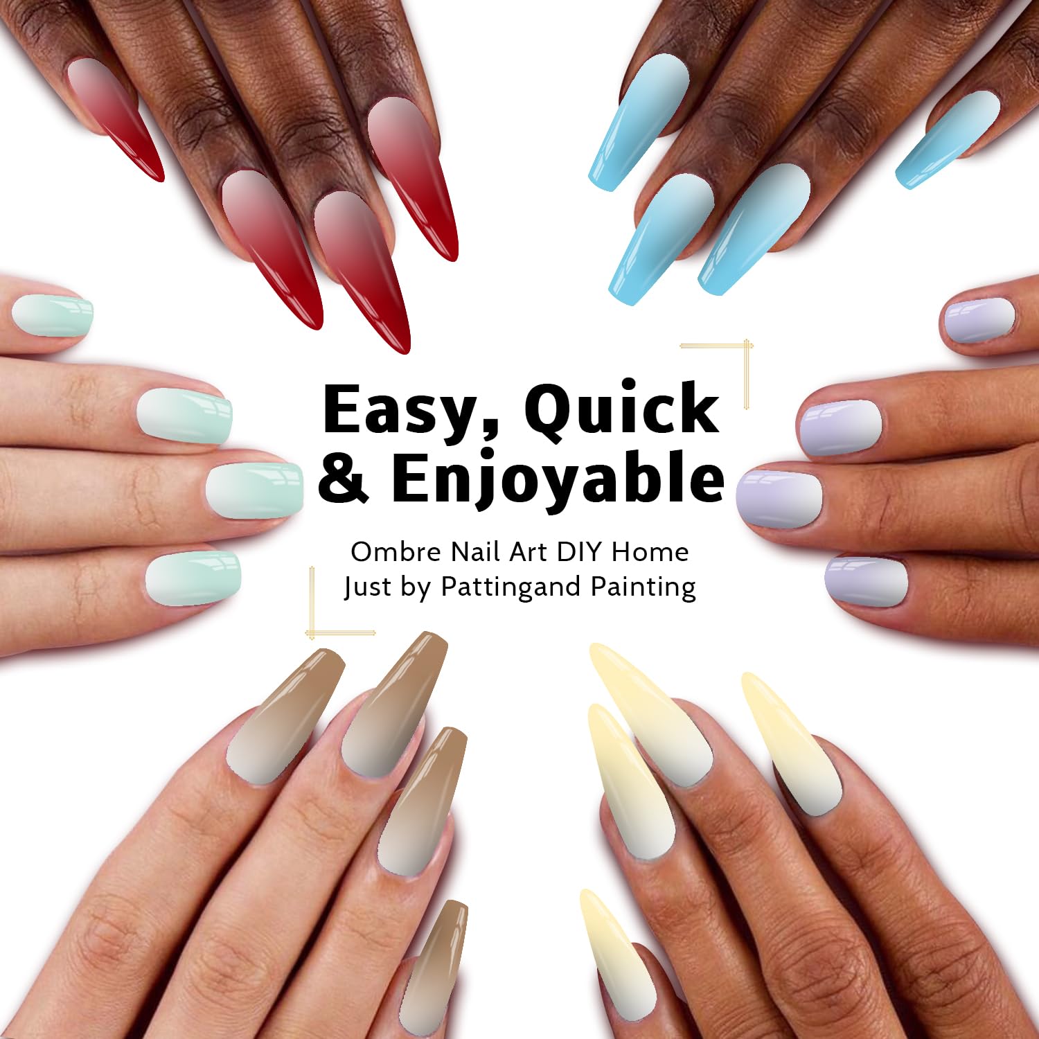 Sponge Pat Paint Nail Gel, Ombre Nails Gradient Gel Nail Blush Blooming Aura Nails Drawing Stripper Floral Painting DIY Nail Art, No Wipe, UV/LED Curing (16 Colors A)-Velvo Beauty