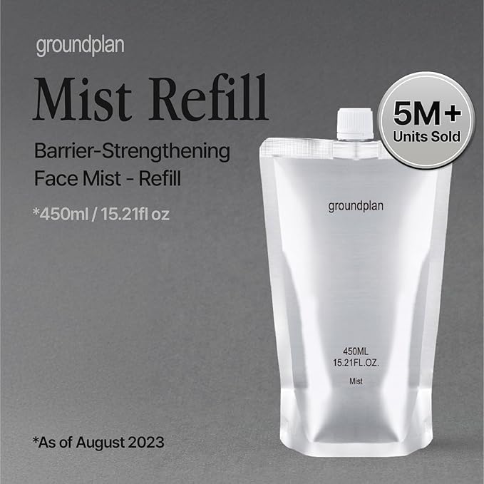 Silver Bottle, Refill - Facial Barrier Mist with 80% Witch Hazel Water, Cica for Skin Barrier Repair, Recovery Mist for Sensitive Skin, Dewy Hydration, Korean Skin Care (15.22 fl oz)-Velvo Beauty