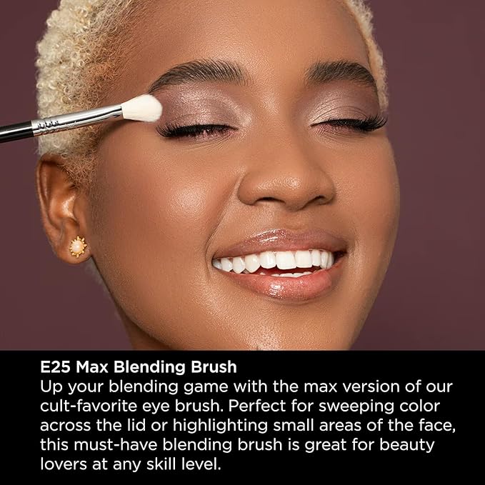 Sigma Beauty Professional E25 Max Eyeshadow Blending Brush – Professional Eyeshadow Brush for Seamless Eyeshadow Blending, Softens Dramatic Edges & Harsh Lines for a Well Blended Effect (1 Brush)-Velvo Beauty