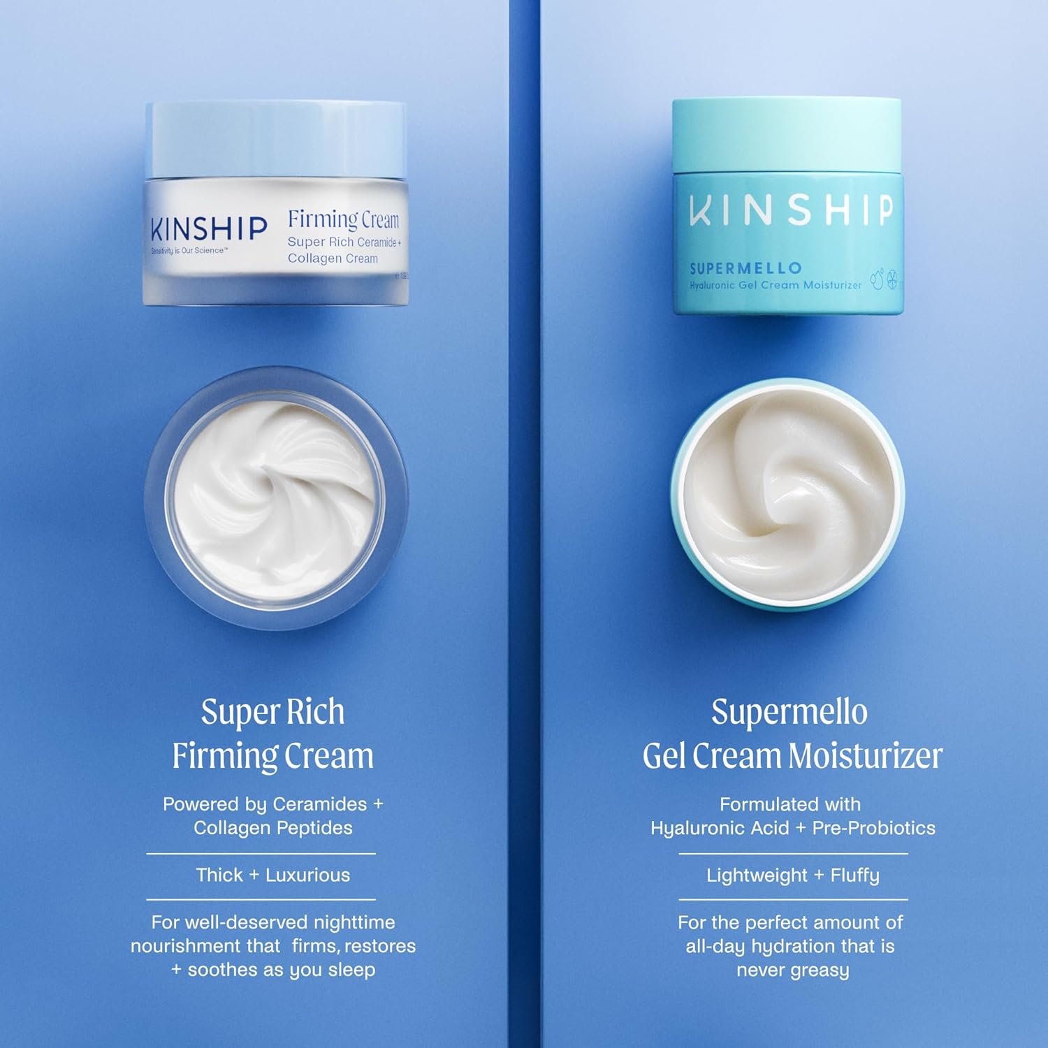 Kinship Super Rich Collagen + Ceramide Firming Cream | Anti Aging, Hydrating Face Moisturizer for Sensitive Skin | Wrinkle Cream - Smooth Fine Lines | Synthetic Fragrance-Free | Derm Approved, (1.7oz)-Velvo Beauty