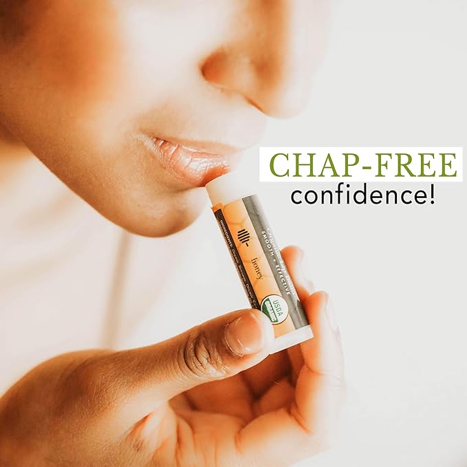 4 Pack Organic Vanilla Bean & Honey Lip Balm - Natural Lip Moisturizer Gifts for Men, Women & Kids-Velvo Beauty