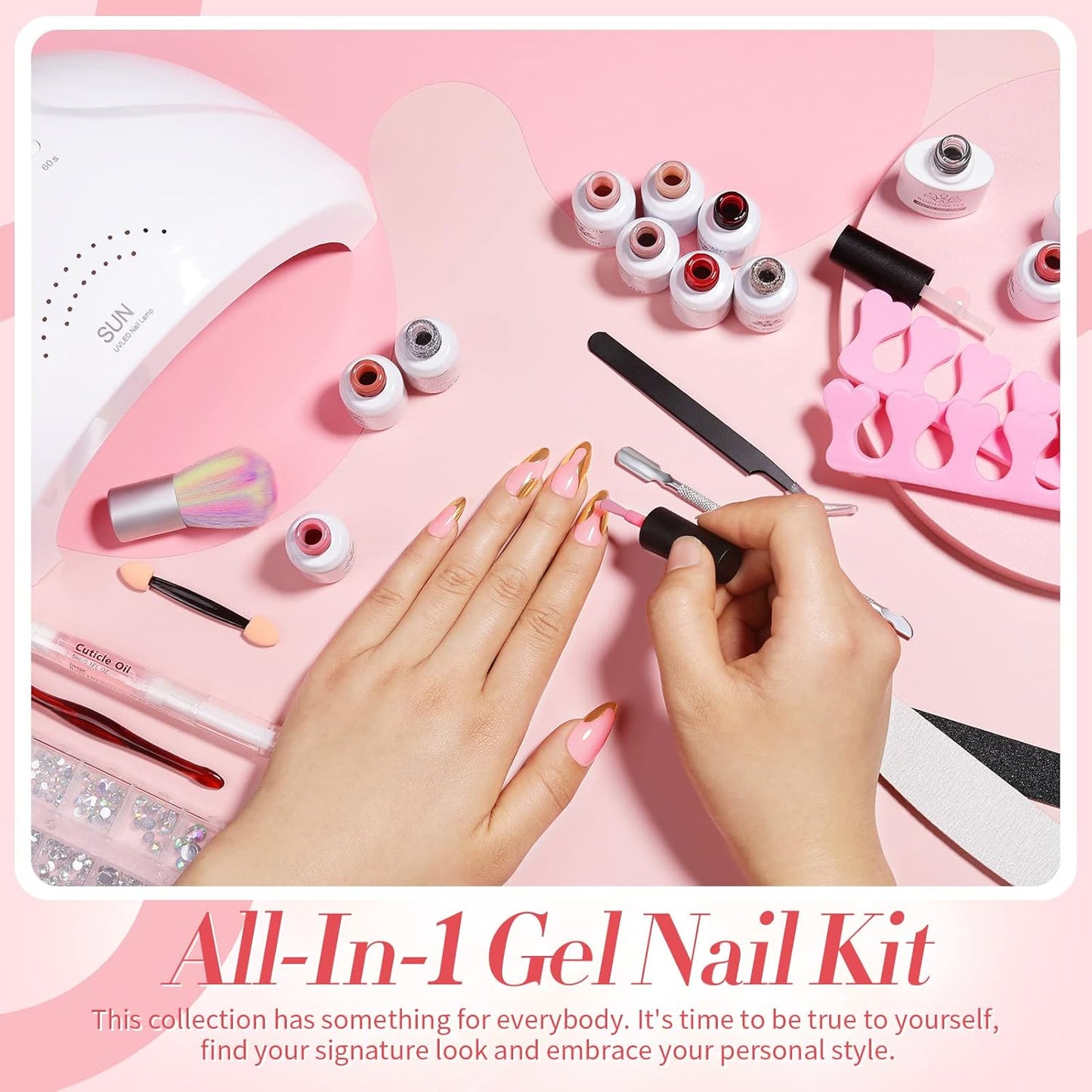 Born Pretty 28Pcs Jelly Gel Nail Polish Kit With U V Light 48W Nail Lamp 12 Colors Jelly Pink Nude Neutral Gel Polish Set with Base/Top Coat Manicure All-In-One Nail Gel Kit Ideal Gifts-Velvo Beauty