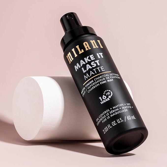 Milani Make it Last Matte - Matte Finish Charcoal Setting Spray- Cruelty-Free Makeup Primer and Setting Spray for Oily Skin - Long Lasting Finishing Spray (2.03 Fl. Oz.)-Velvo Beauty