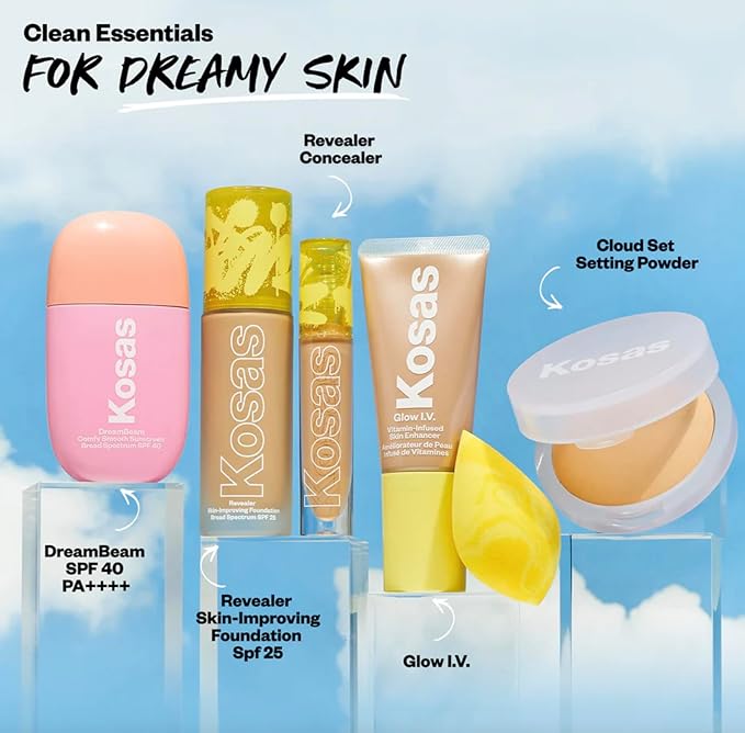 Kosas Cloud Set Face Setting Powder | Smoothing Shine Control, Soft, Sheer Setting Translucent Makeup Finish, Portable & Long-Lasting (Sheer Porcelain)-Velvo Beauty