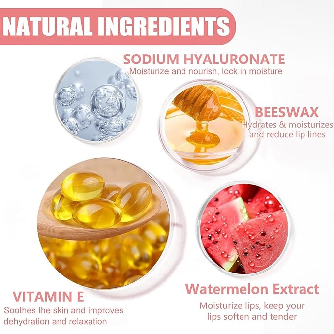 Bee Lip Balm Honey Pot, Strawberry & Honey Moisturizing Propolis Lip Mask, Hydrating & Prevention Dry and Cracked Lip Scrubs Exfoliator, Reduces Lip Lines (Red Yellow Pink)-Velvo Beauty